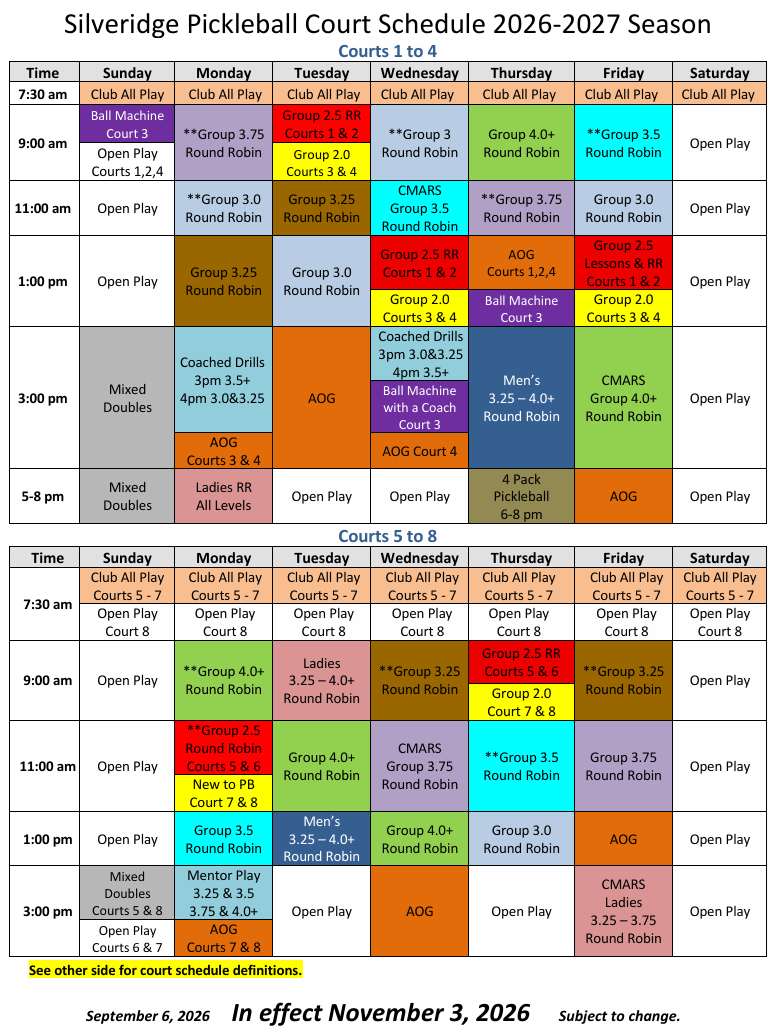 court schedule pic